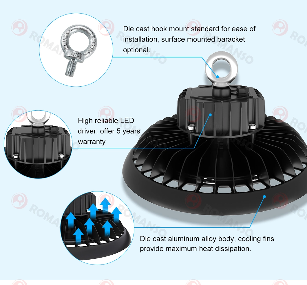 Eye Protection IP65 Cattle Farm 22500lm 3000K 6000K Epistar LED Warehouse High Bay Lighting