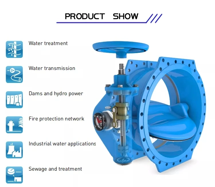 Corrosion Resistance Ductile Cast Ironconcentric Double Flange Butterfly Valve