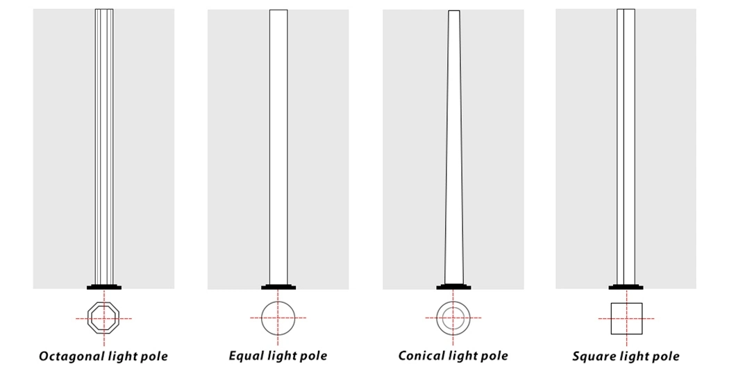 >160km/H Wind Resistant CE RoHS Certificated Galvanized Q235B Metal Decorative Street Light Pole with Anchor Bolt 4m 5m 6m 7m 8m 9m 10m