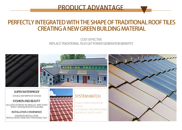 BIPV Module Monocrystalline Solar Panel System Solar Powered Fan Types of Solar Energy BIPV Roof