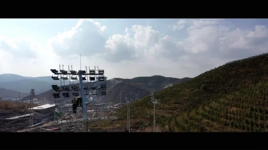 Iluminação de estádio de aço galvanizado/metal poste de luz de rua solar de mastro alto com preço de fábrica