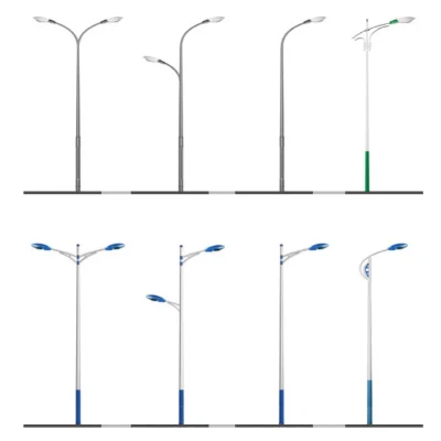 Linha de serviço pesado, mastro alto, poligonal, revestido a pó, aço galvanizado, ferro fundido, poste de iluminação pública solar